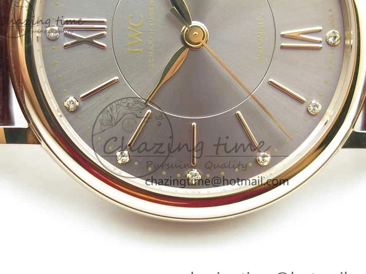 MIROTIME 0429 Portofino 37mm RG V7F 1:1 Best Edition Gray Dial on Deep Brown Leather Strap A SunProtective 7090